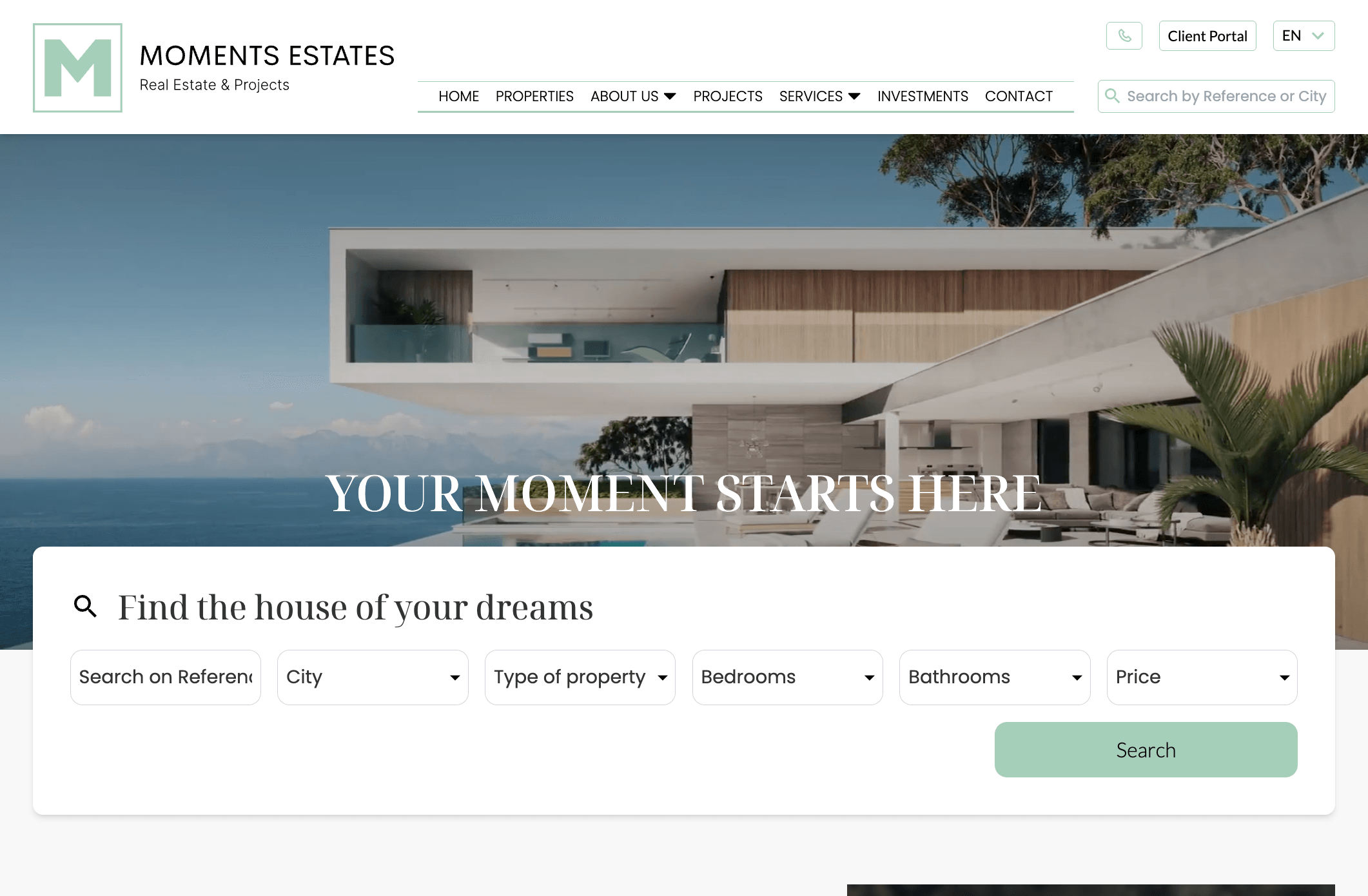 Moments Estates - Real Estate Website